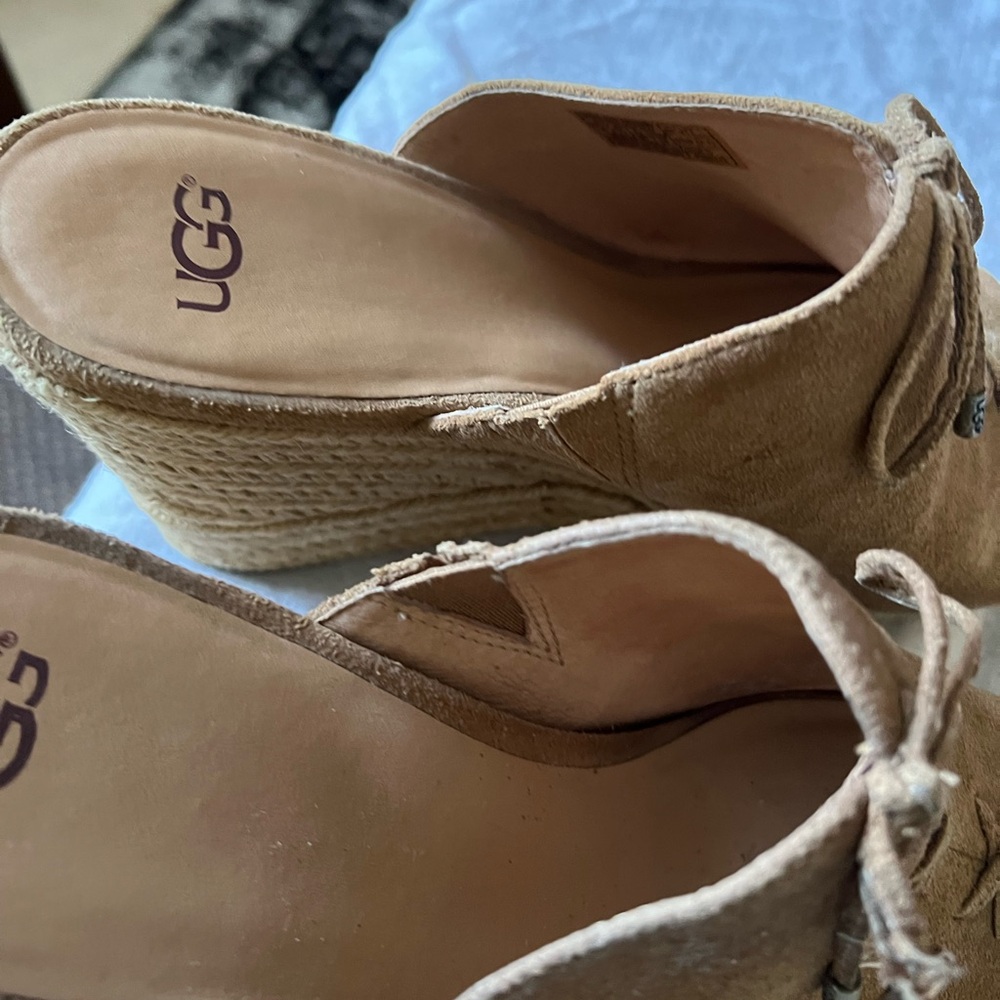 UGG Women's Brown Suede Slide Sandals - Picture 7 of 11